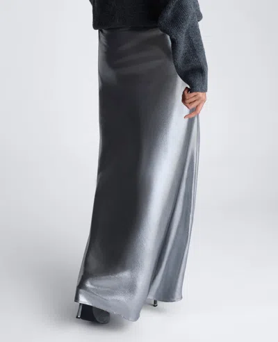 Kenneth Cole Metallic Bias Cut Maxi Skirt In Multicolor
