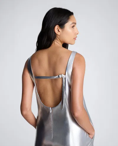 Kenneth Cole Metallic Open Back Shift Minidress In Multicolor