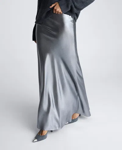 Kenneth Cole Metallic Bias Cut Maxi Skirt In Multicolor
