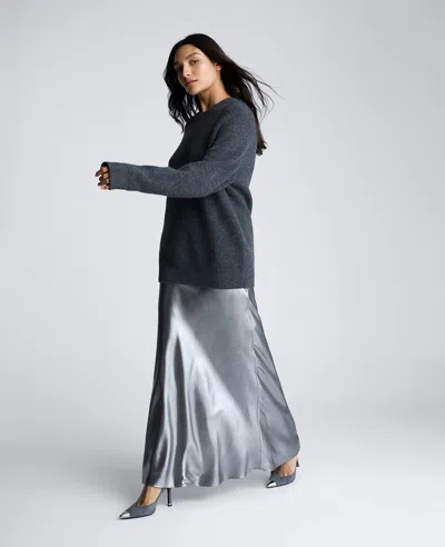 Kenneth Cole Metallic Bias Cut Maxi Skirt In Multicolor