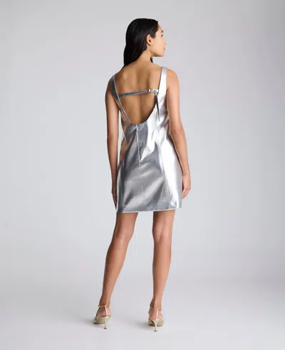 Kenneth Cole Metallic Open Back Shift Minidress In Multicolor