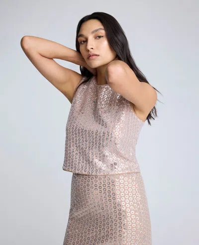 Kenneth Cole Sequin Crop Tank In Multicolor