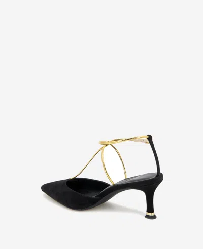 Kenneth Cole Umi T-strap Pointed Toe Pump In Black Suede