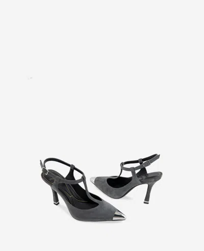 Kenneth Cole Romi T-strap Pump In Dark Grey Suede