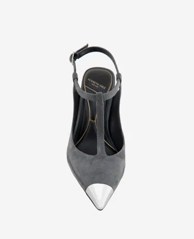 Kenneth Cole Romi T-strap Pump In Dark Grey Suede