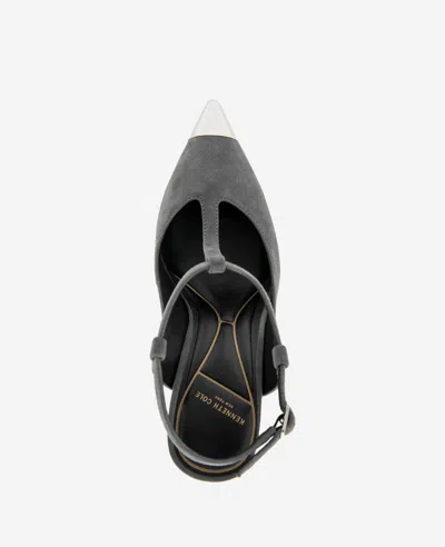 Kenneth Cole Romi T-strap Pump In Dark Grey Suede