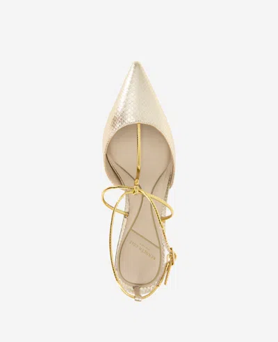 Kenneth Cole Umi Snakeskin Embossed Pointed Toe Pump In Gold Snake