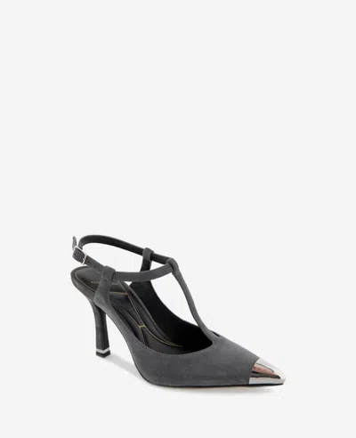 Kenneth Cole Romi T-strap Pump In Dark Grey Suede