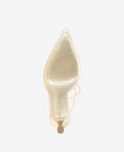 Kenneth Cole Umi Snakeskin Embossed Pointed Toe Pump In Gold Snake