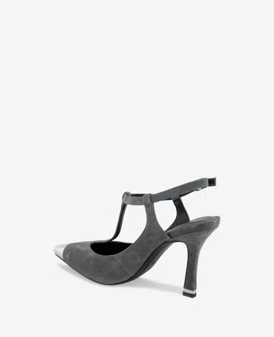 Kenneth Cole Romi T-strap Pump In Dark Grey Suede