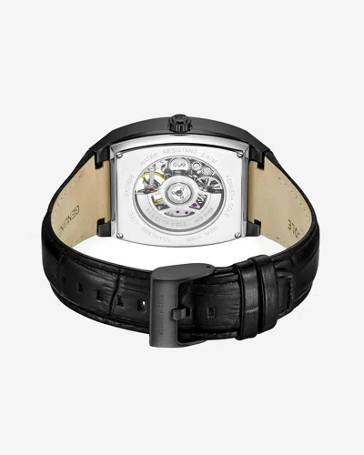 Kenneth Cole Curved Automatic Strap Watch In Black