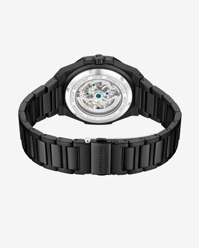 Kenneth Cole Octagonal Automatic Bracelet Watch In Black