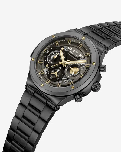 Kenneth Cole Contrast Dress Sport Watch In Black