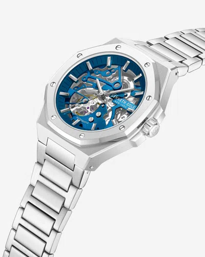 Kenneth Cole Octagonal Automatic Bracelet Watch In Silver