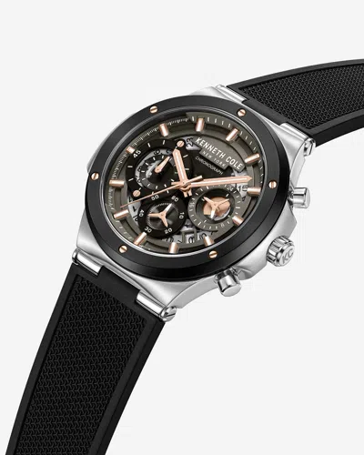 Kenneth Cole Contrast Dress Sport Watch In Black