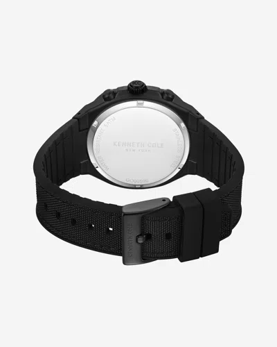 Kenneth Cole Chronograph Classic Strap Watch In Black