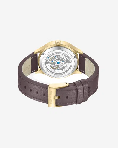 Kenneth Cole Automatic Strap Watch In Brown Dark