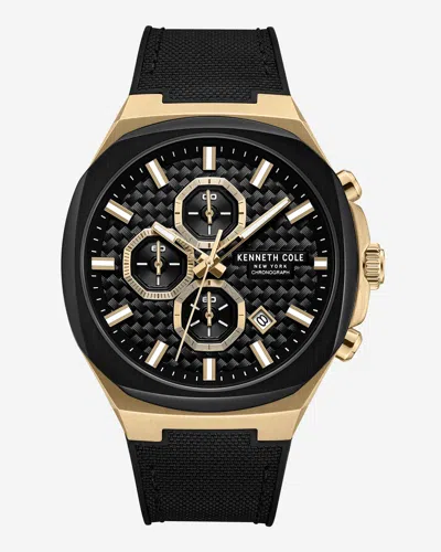 Kenneth Cole Chronograph Classic Strap Watch In Black