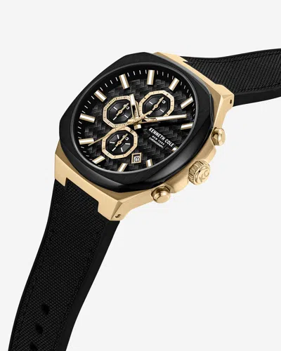 Kenneth Cole Chronograph Classic Strap Watch In Black