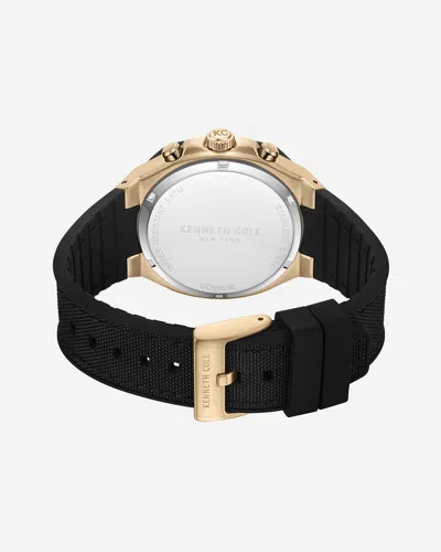 Kenneth Cole Chronograph Classic Strap Watch In Black