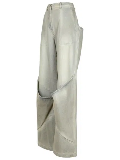 Attico Gray Cotton Jeans In Grey