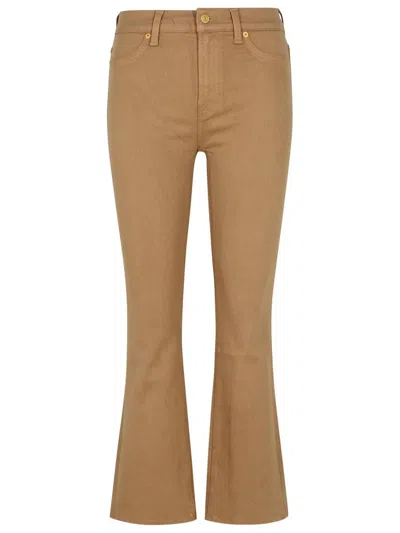7 For All Mankind Belt-loop Jeans In Beige