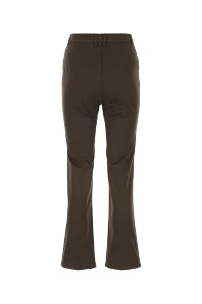 Saint Laurent Dark Brown Wide Leg Pant In Brown