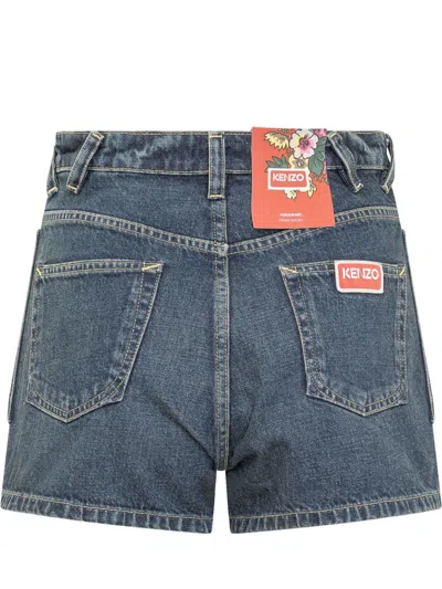 Kenzo Short In Denim In Blue