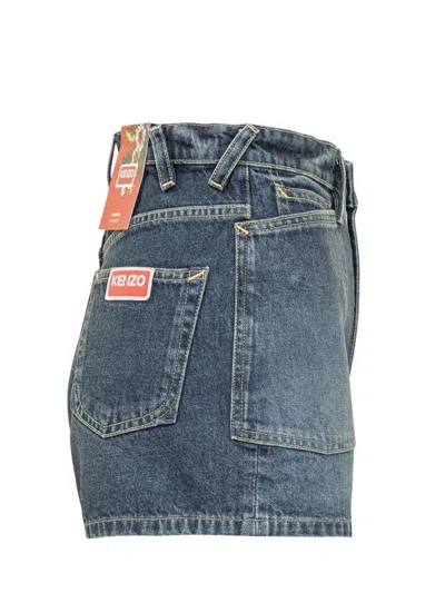 Kenzo Short In Denim In Blue