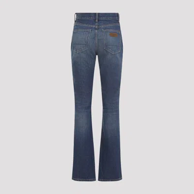 Tom Ford High-waist Straight Cotton Jeans In Blue
