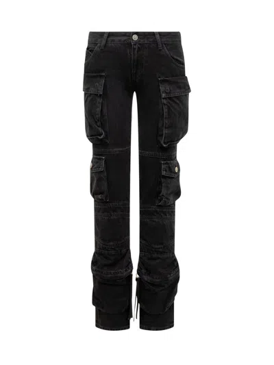 Attico Essie Flared Cargo Pants In Black