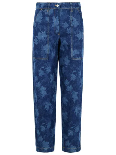 Maison Kitsuné Workwear Blue Denim Jeans In Blue
