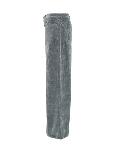 Casablanca Wide-leg Design Cotton Blend Jeans In Grey