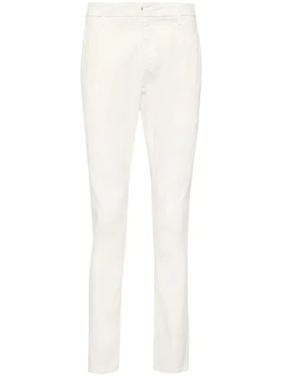 Dondup Gaubert Mid-rise Tapered Trousers In White