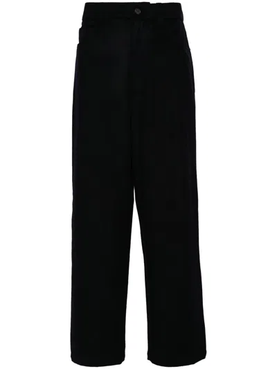 Emporio Armani Flannel Trousers In Blue