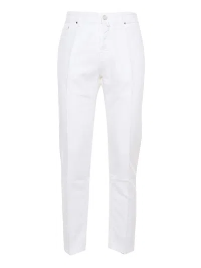 Jacob Cohen Pony Skin Label Blue Men's Elegance In White