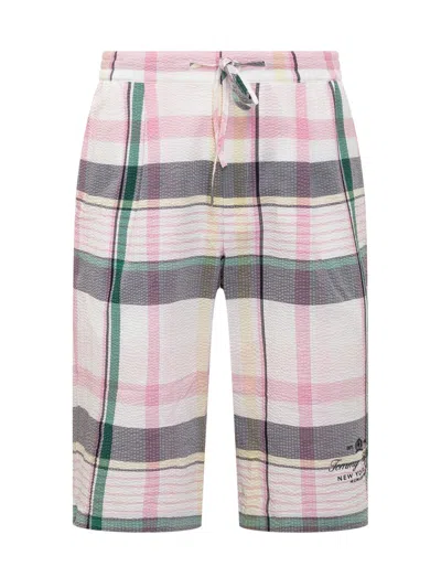 Tommy Hilfiger Madras Checkered Shorts In Pink