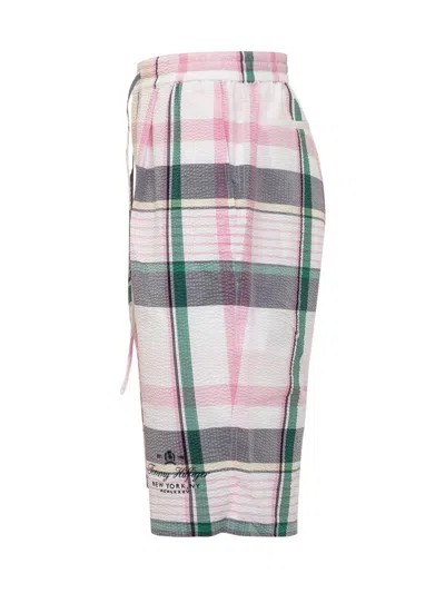 Tommy Hilfiger Madras Checkered Shorts In Pink