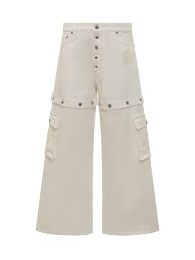 Off-white Convertible Logo-embroidered Cargo Jeans In White