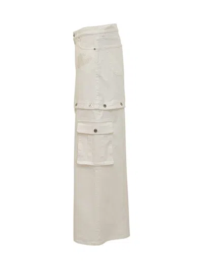 Off-white Convertible Logo-embroidered Cargo Jeans In White