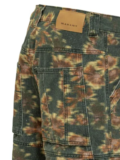 Isabel Marant Black Jemuel Denim Shorts In Green