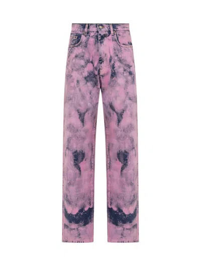 Darkpark Denim Trouser With Bleached Effect In Purple