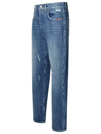 Amish 'jeremiah' Blue Cotton Jeans In Blue