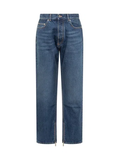 Off-white Blue Denim Jeans In Blue