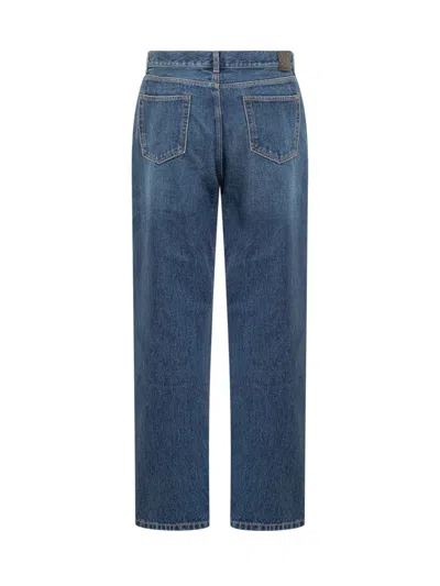 Off-white Blue Denim Jeans In Blue