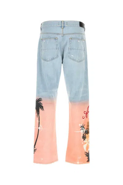 Amiri Logo-embroidered Jeans In Blue