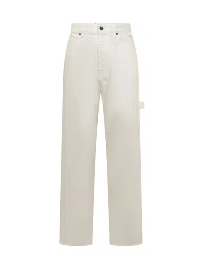Darkpark Wide Leg John Denims With Back Application+ In White