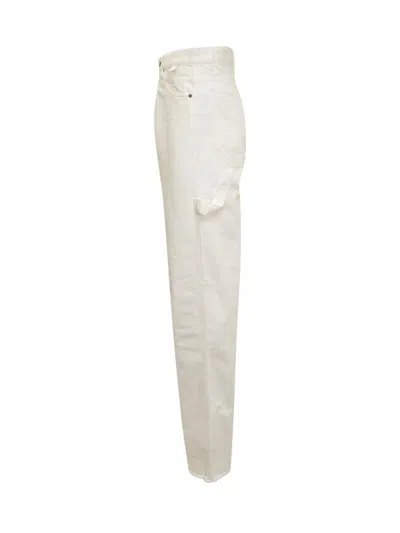 Darkpark Wide Leg John Denims With Back Application+ In White