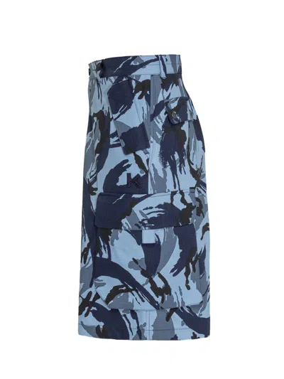 Kenzo Shorts With Print In Blue