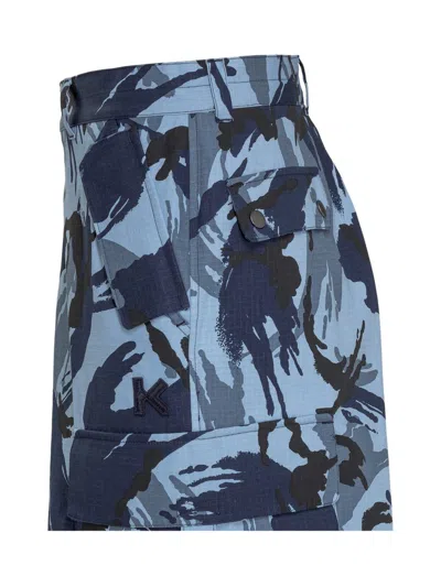 Kenzo Shorts With Print In Blue